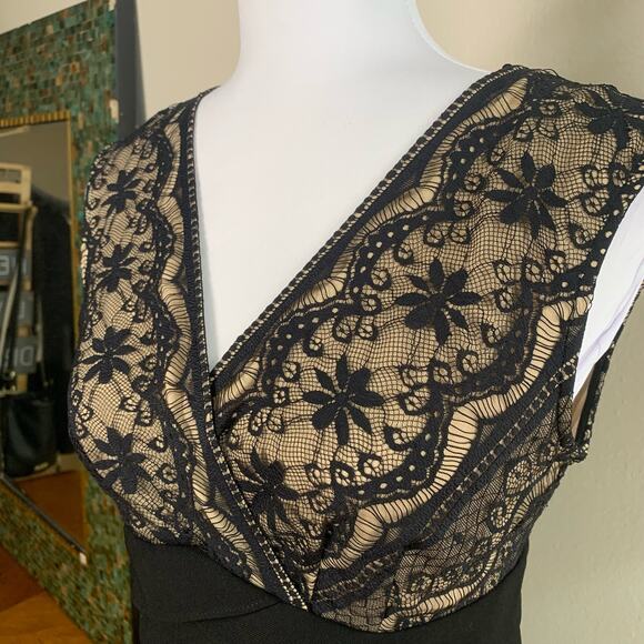 Jessica Howard Size 8P Petites Lace Bodice Artichoke Tiered Skirt Dress Black - Picture 8 of 16